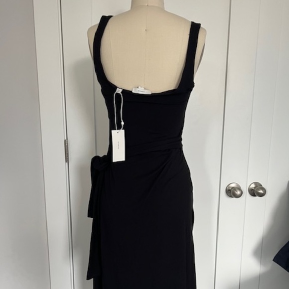 Vince Scoop Neck Wrap Black Tank Dress - Picture 5 of 6